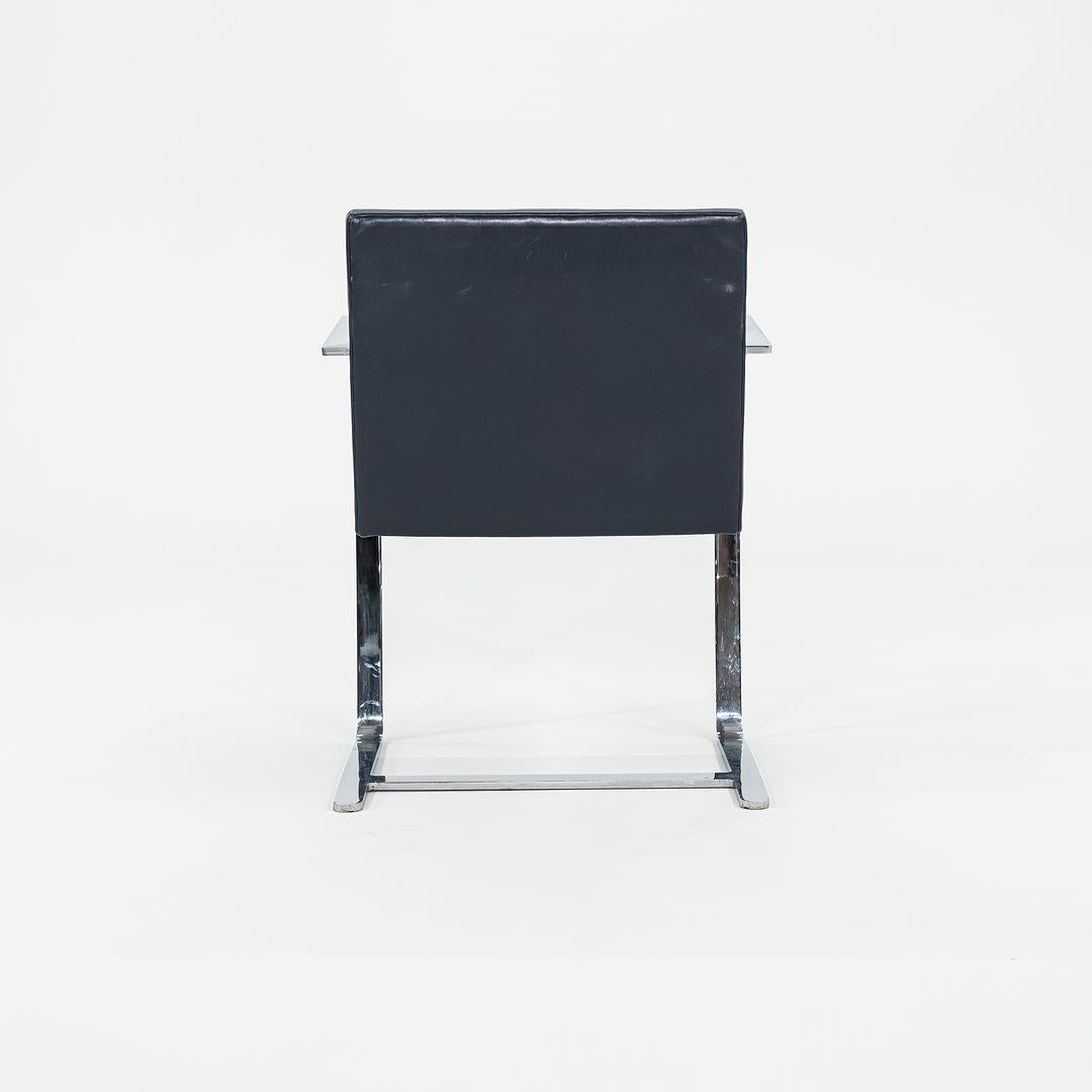 2000s Mies Van Der Rohe for Knoll Brno Chairs in Dark Blue Leather 12+ Available For Sale 2