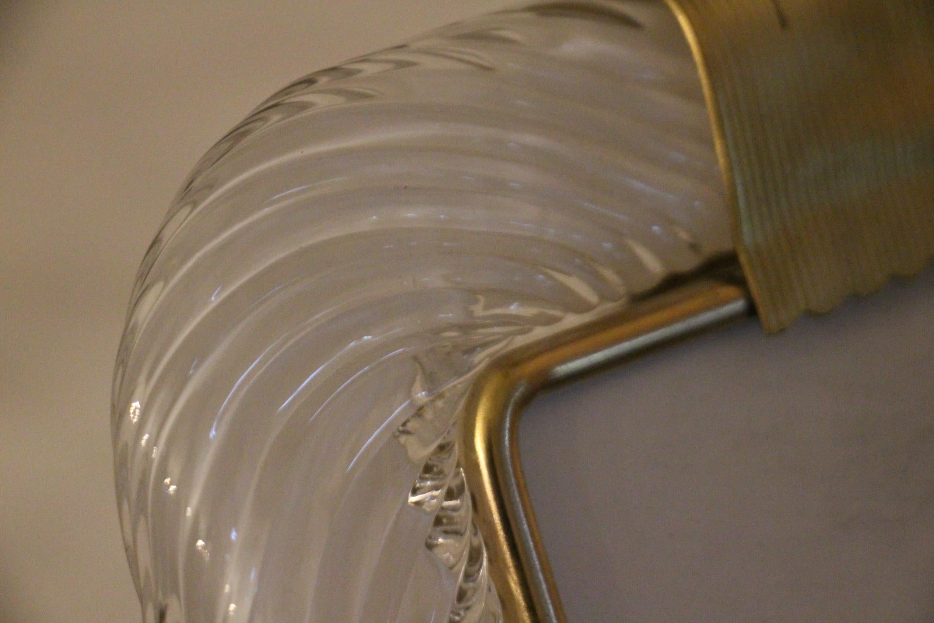 Marco de fotos de latón y cristal de Murano retorcido blanco lechoso del año 2000, de Barovier e Toso en venta 5