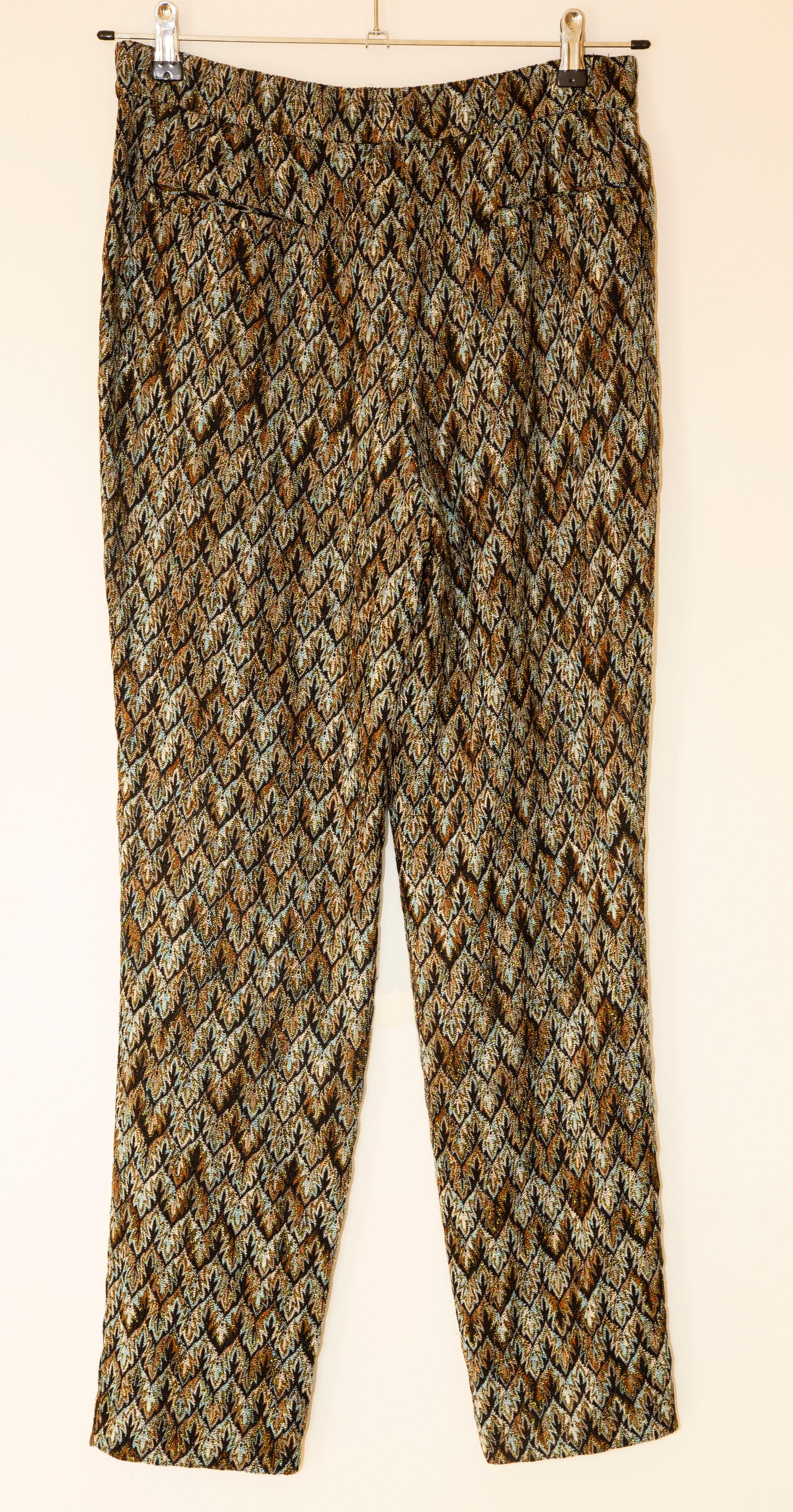 2000s Missoni Multicolor Multifabric Pants Größe IT 46 Passt 1-2 Größen kleiner Damen im Angebot