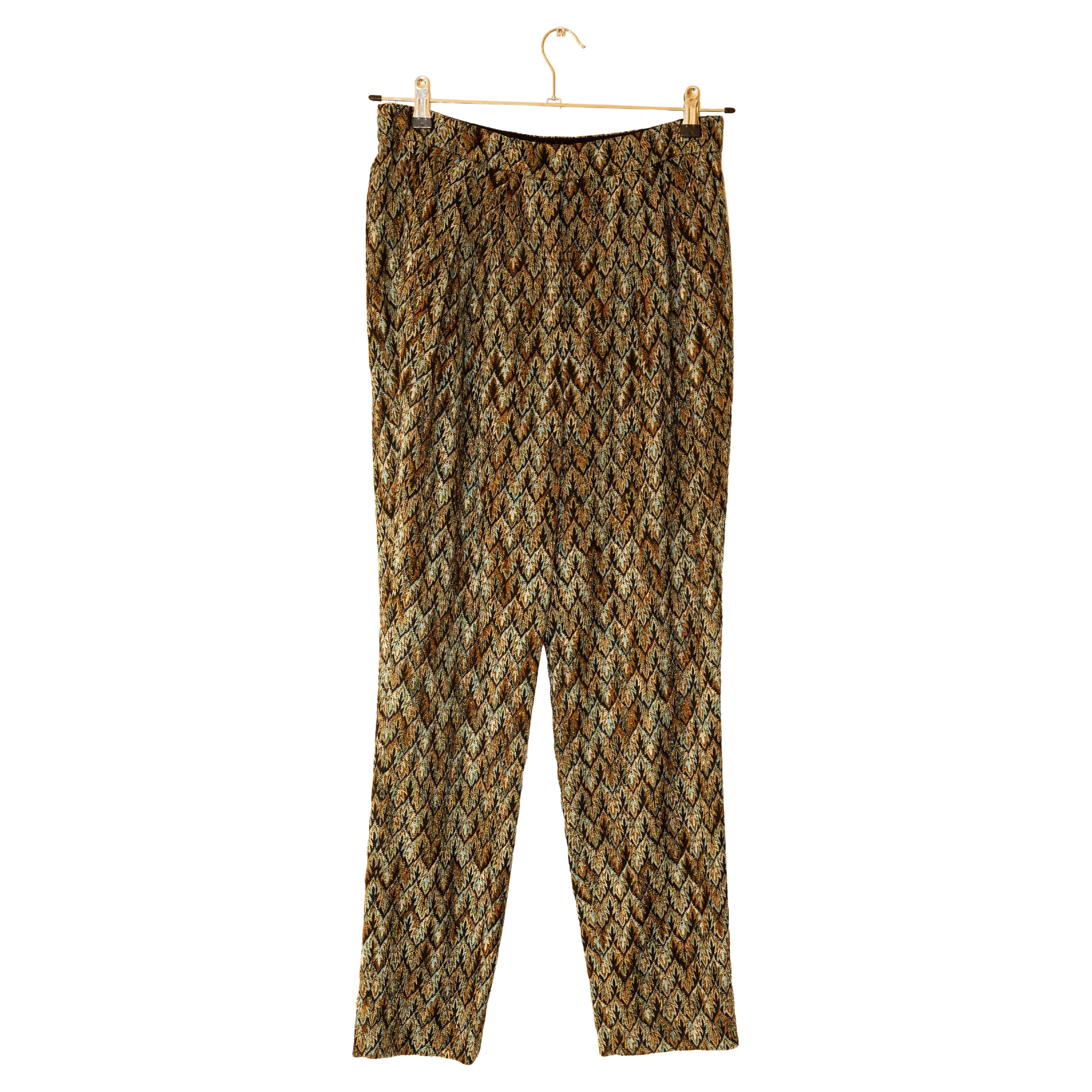 2000s Missoni Multicolor Multifabric Pantalon Size IT 46 Fits 1-2 Sizes Smaller