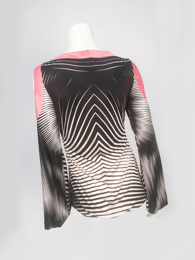 2000s Missoni Printed Blouse with Bell Sleeves at 1stDibs