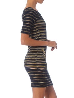 2000S MISSONI Rayon Boatneck Pieced Sweater Dress