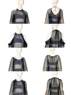 2000s Missoni multicolour metallic openwork knit transformer 4-in-1 maxi dress