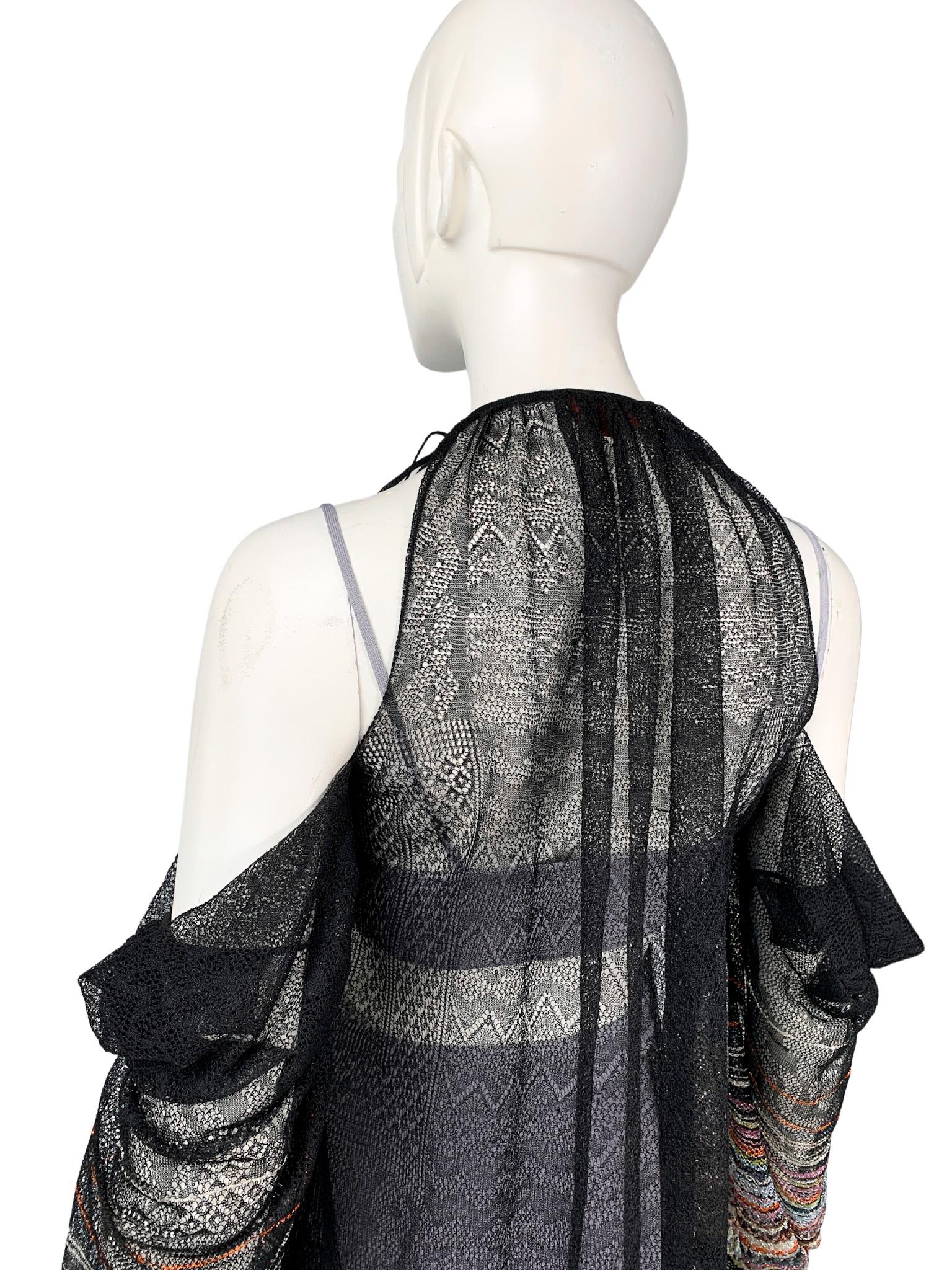 2000s Missoni multicolour metallic openwork knit transformer 4-in-1 maxi dress 2
