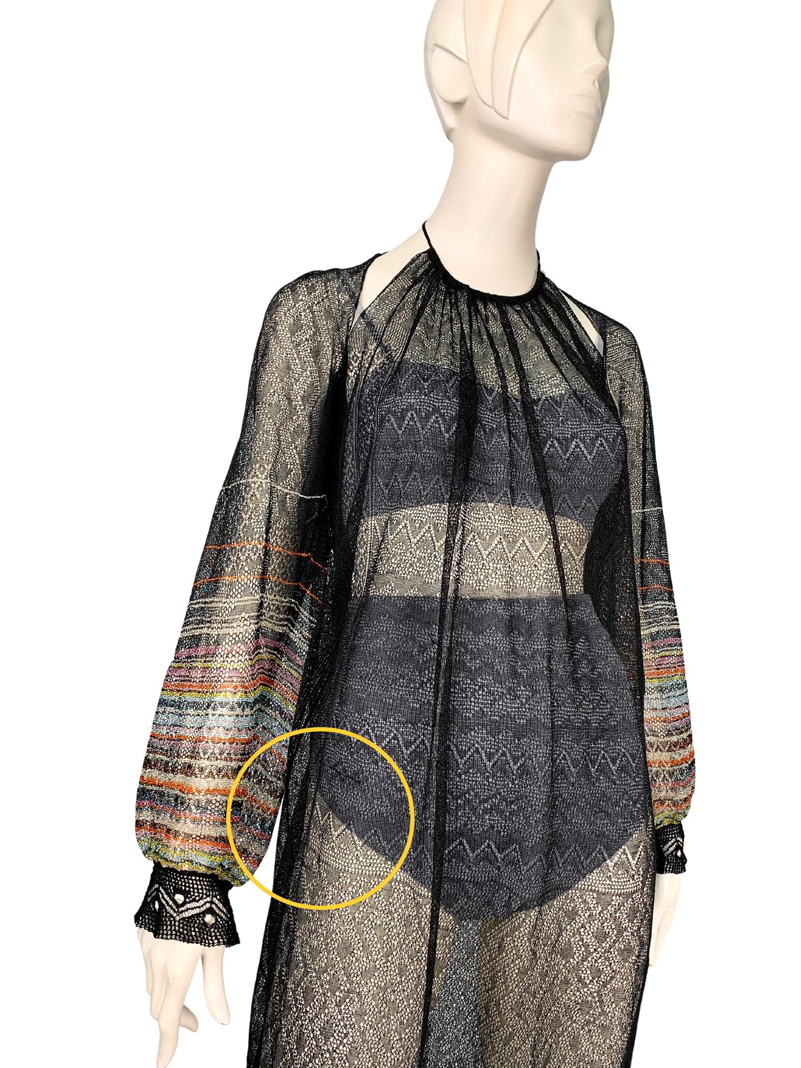 2000s Missoni multicolour metallic openwork knit transformer 4-in-1 maxi dress 6