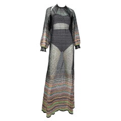 2000s Missoni multicolour metallic openwork knit transformer 4-in-1 maxi dress