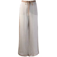 2000s Missoni Vintage grey semitransparent silk straight trousers 2000s Missoni Vintage grey semitransparent silk straight trousers
