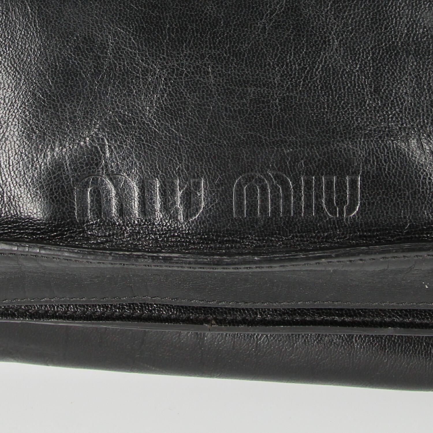 2000s Miu Miu Black Leather Shoulder Bag