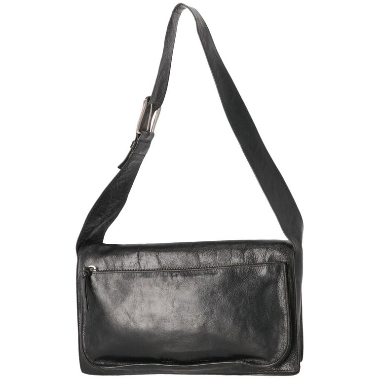 2000s Miu Miu Black Leather Shoulder Bag at 1stDibs