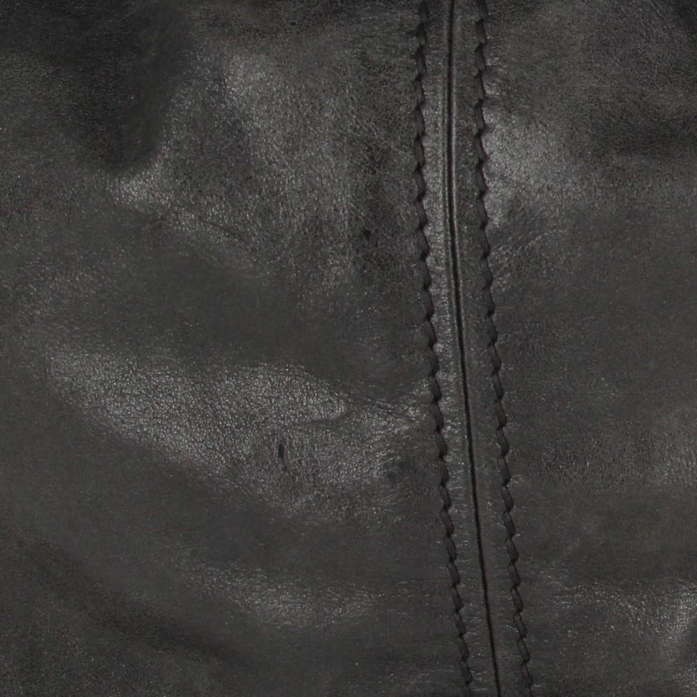 2000s Miu Miu Black Leather Tote Bag 6