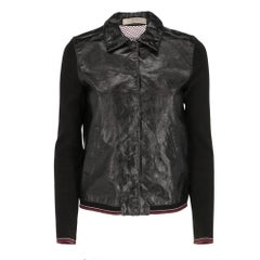 2000s Miu Miu black patent leather jacket