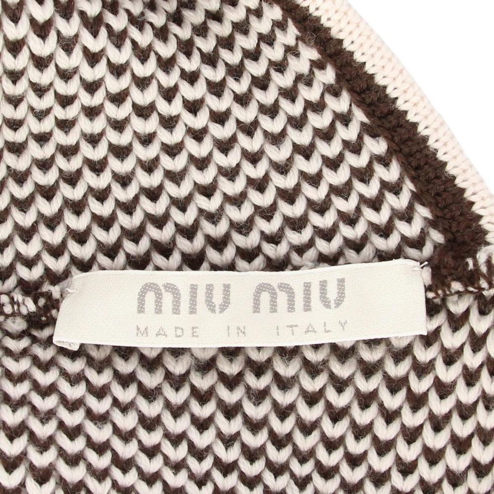 2000s Miu Miu brown and white wool vest In Excellent Condition In Lugo (RA), IT