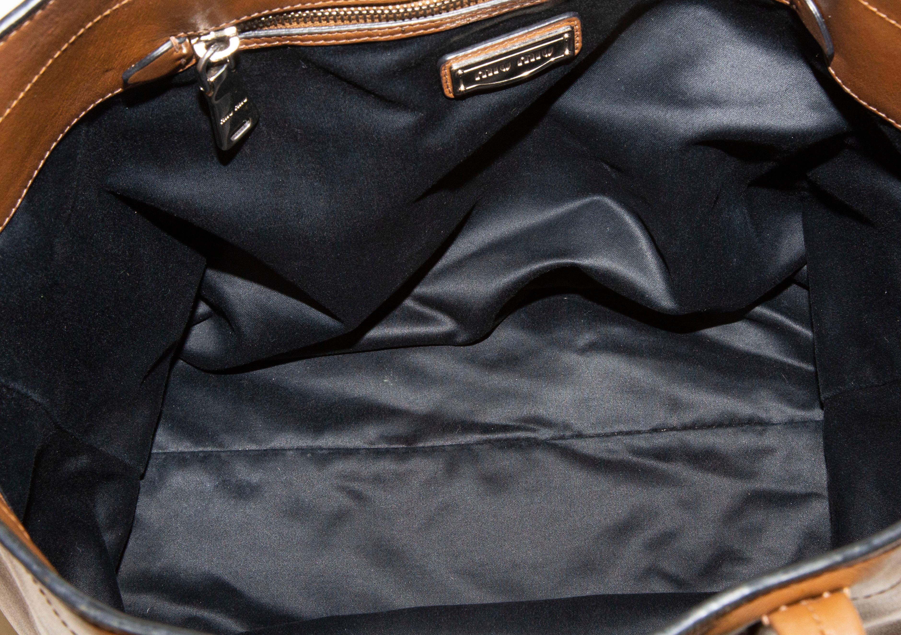 2000s Miu Miu Brown Leather Tote Bag 10