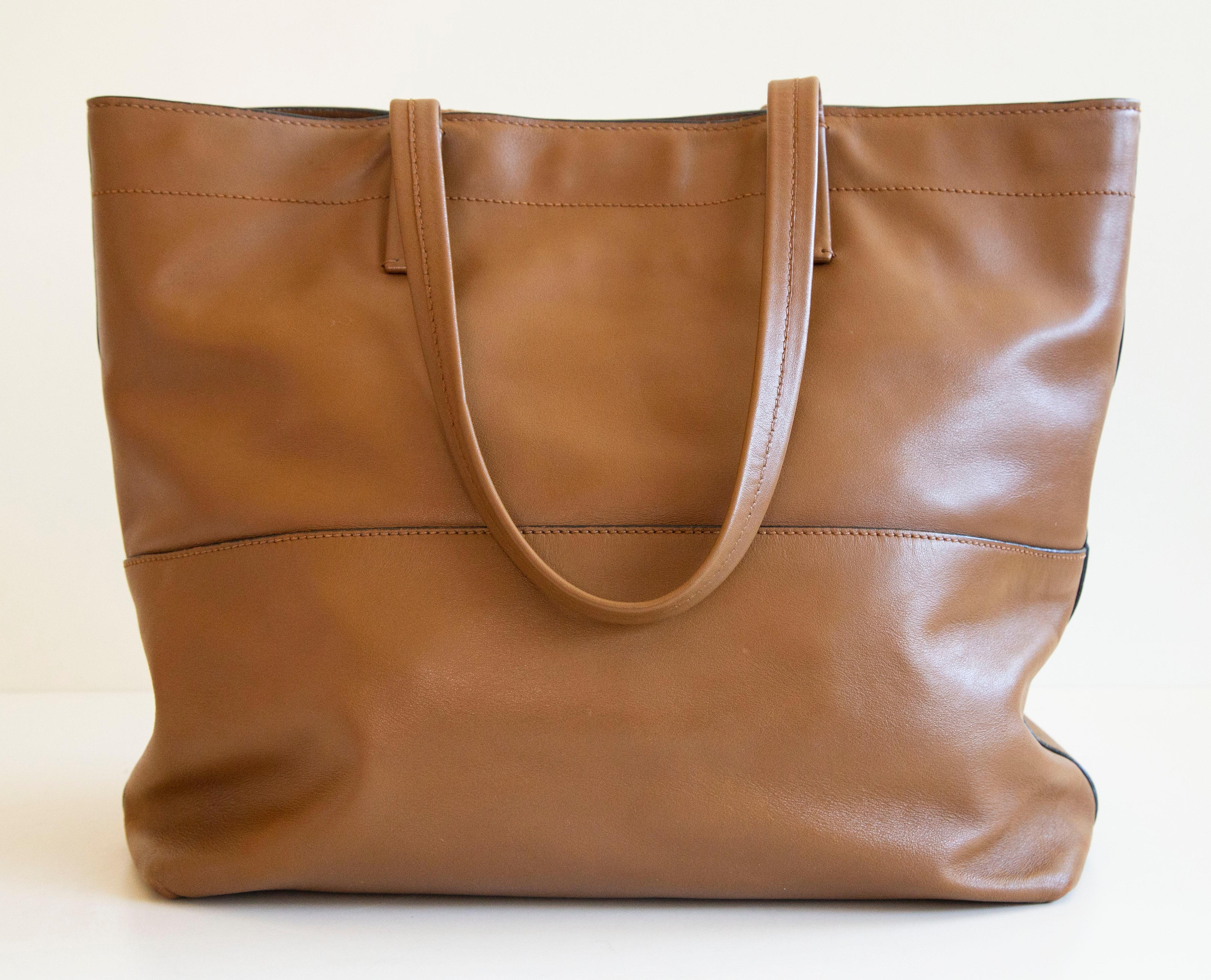 2000s Miu Miu Brown Leather Tote Bag 2