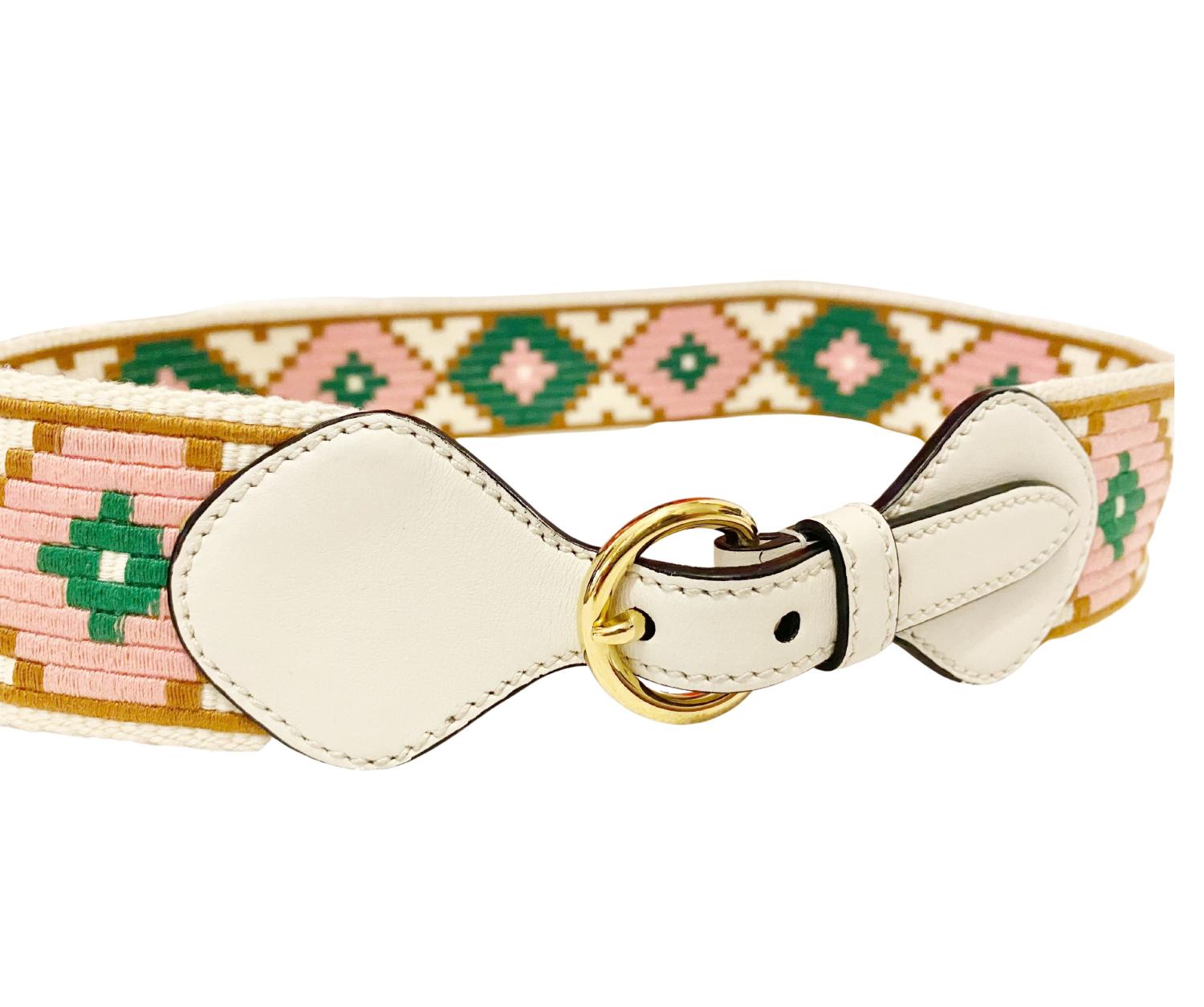 Beige Anni 2000 Miu Miu  Cintura a vita alta geometrica in vendita