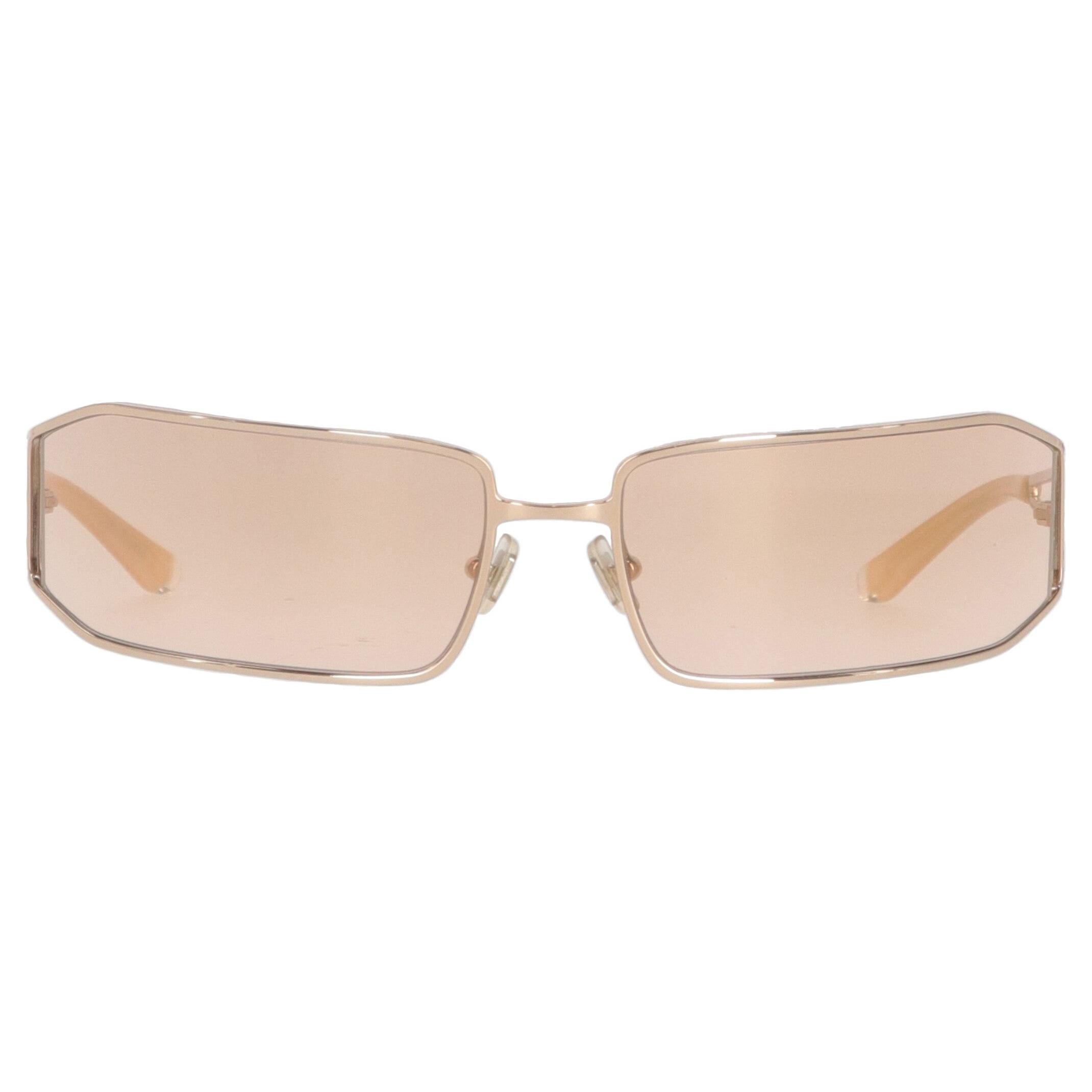 2000s Miu Miu Gold-tone Sunglasses