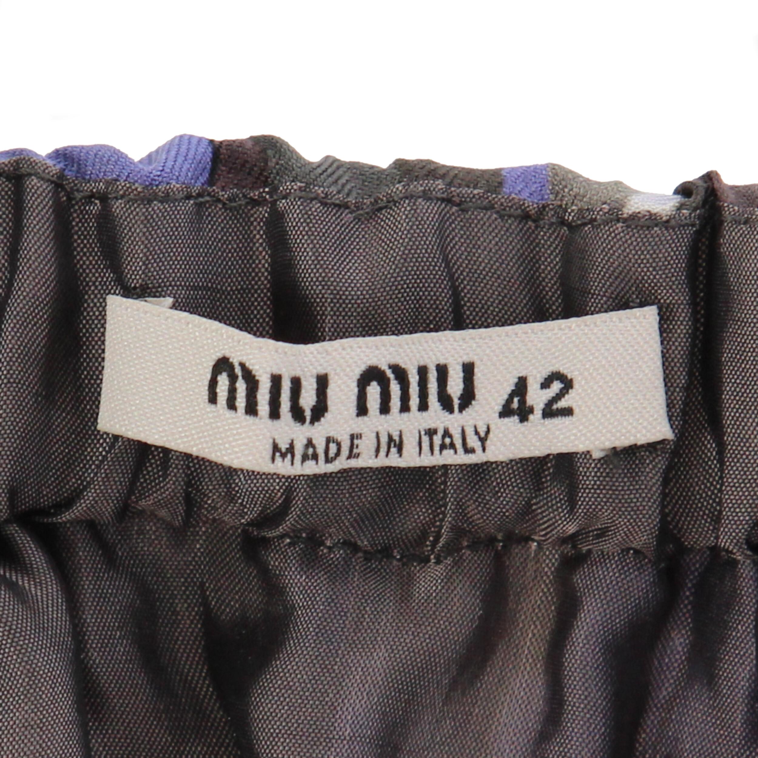 Women's 2000s Miu Miu Printed Silk Skirt