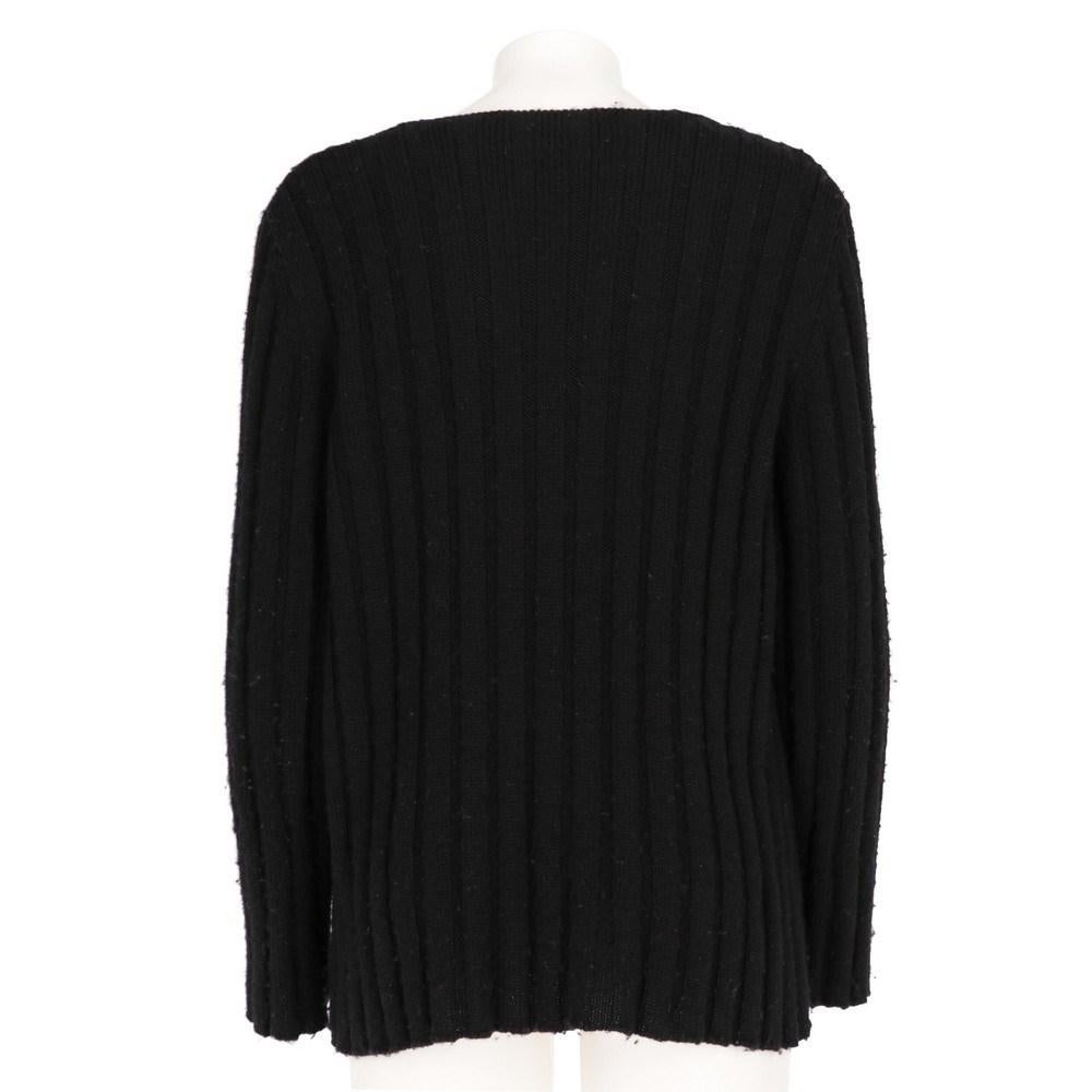 Black 2000s Miu Miu ribbed black wool sweater