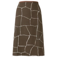 2000s Miu Miu Straight Printed Skirt