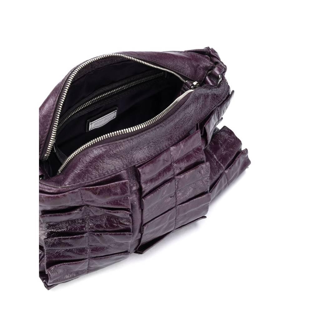 Black 2000s MiuMiu Purple Leather Handbag