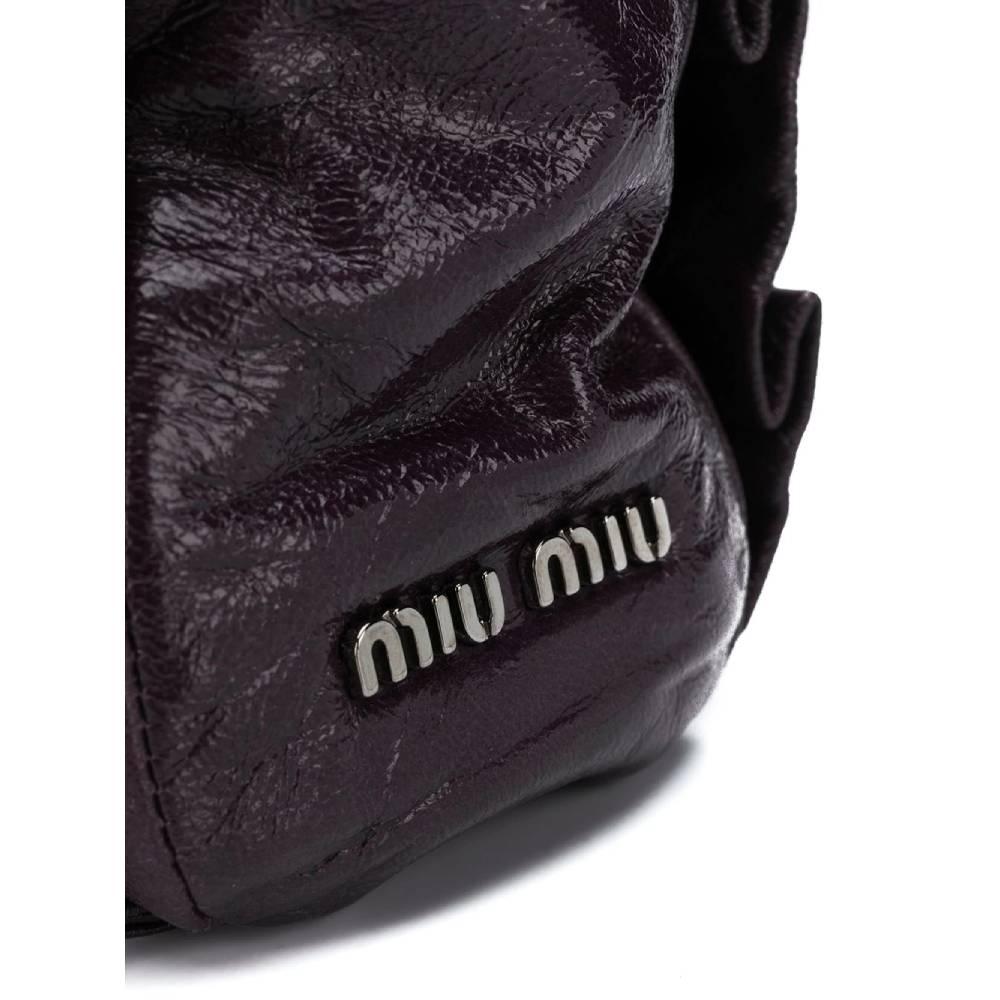 2000s MiuMiu Purple Leather Handbag In Good Condition In Lugo (RA), IT