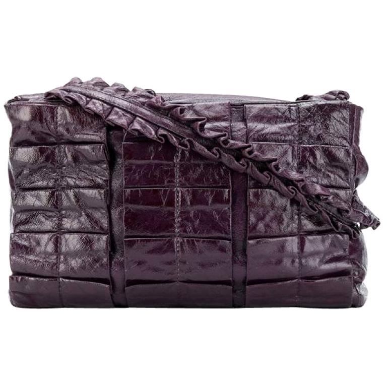 2000s MiuMiu Purple Leather Handbag