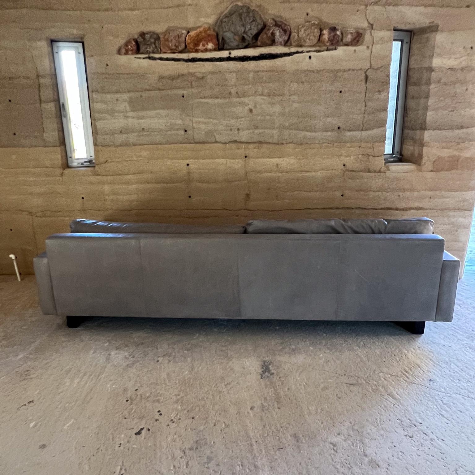 2000s Modern Gray Leather Sofa Pierson Room & Board For Sale 4