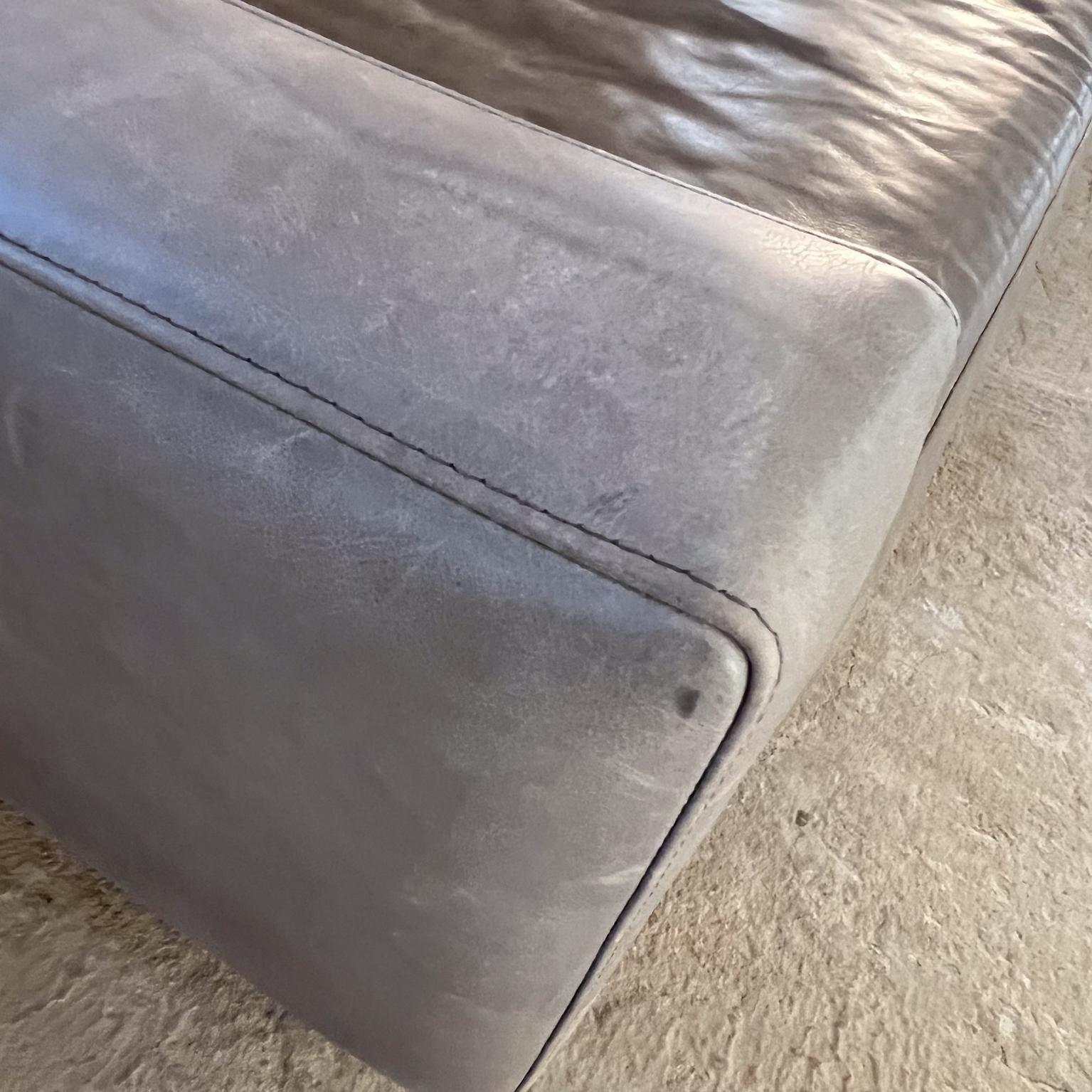 2000s Modern Gray Leather Sofa Pierson Room & Board For Sale 1