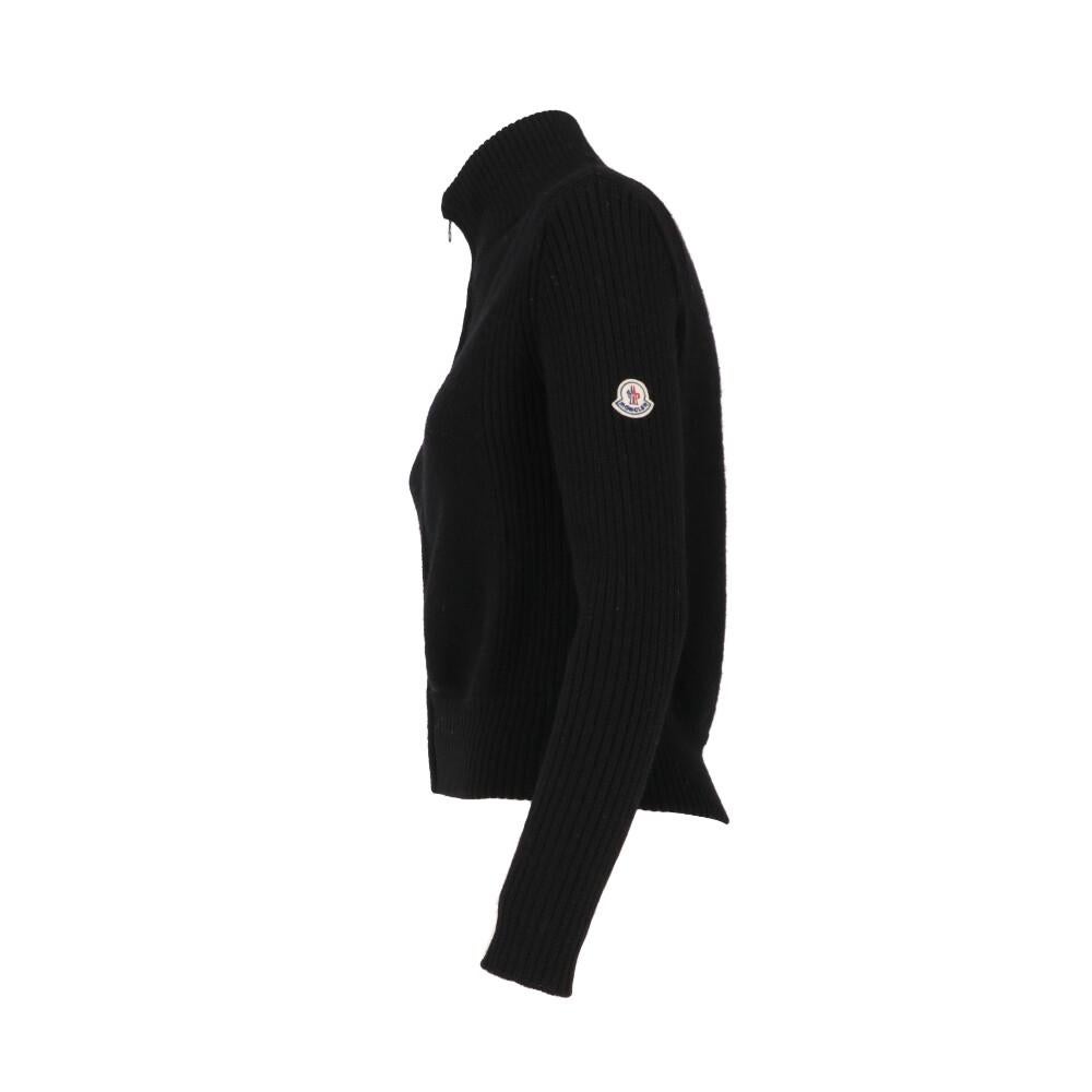 Black 2000s Moncler black wool zipped cardigan 