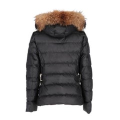 2000s Moncler Vintage black down jacket with fur insert