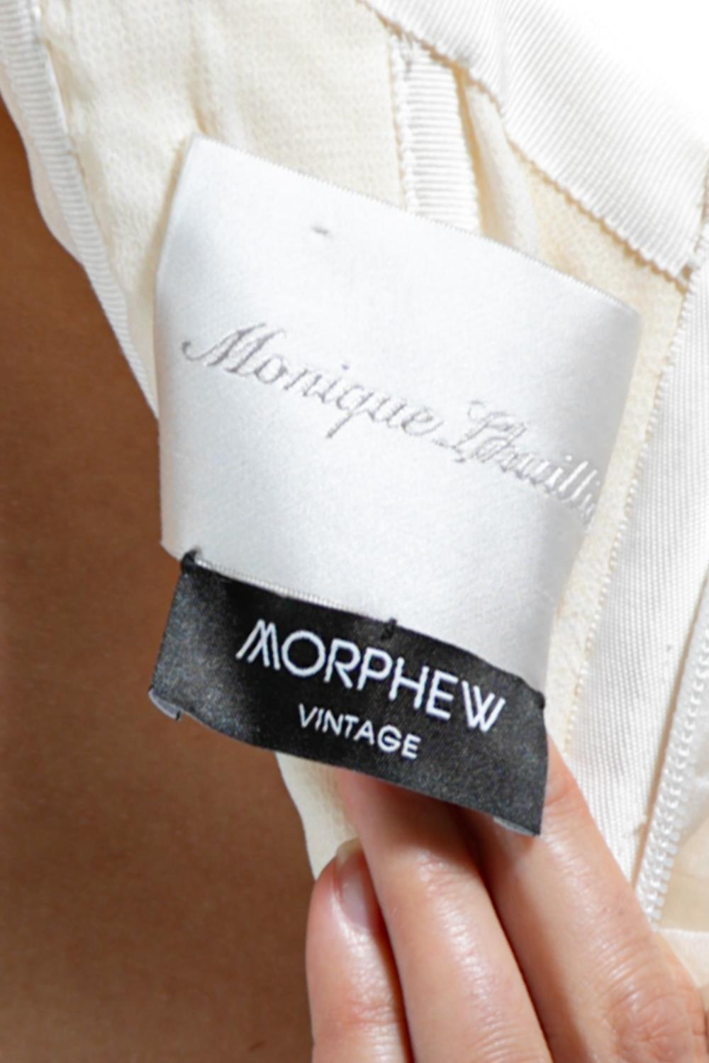 2000S MONIQUE LHUILLIER White Silk Tulle Gown For Sale 5