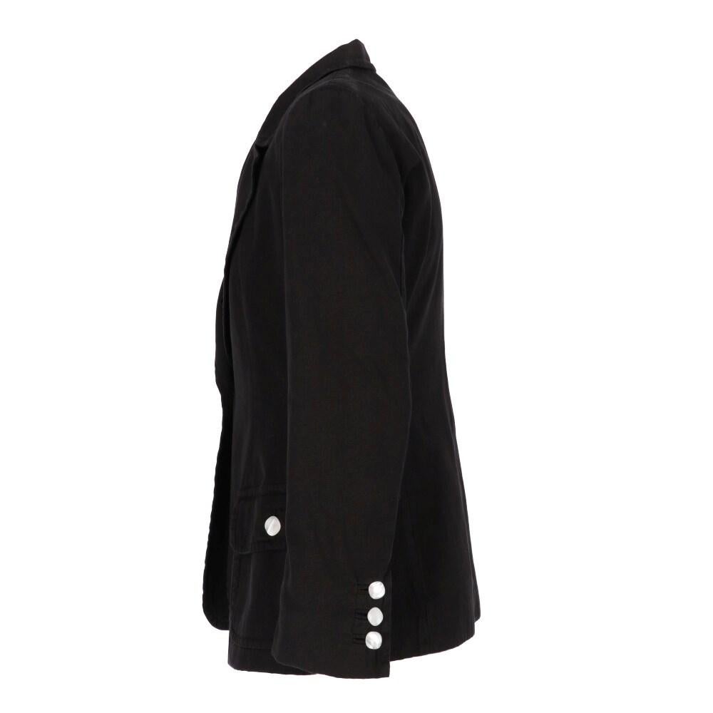 Black 2000s Moschino black cotton and linen blend jacket For Sale
