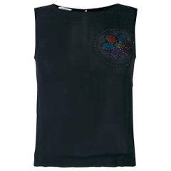 2000s Moschino Black Top With Application