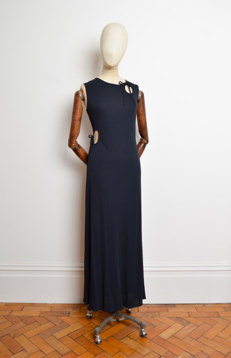 2000's Moschino Cheap and Chic Long Black Maxi Dress with waist Cut out For  Sale at 1stDibs