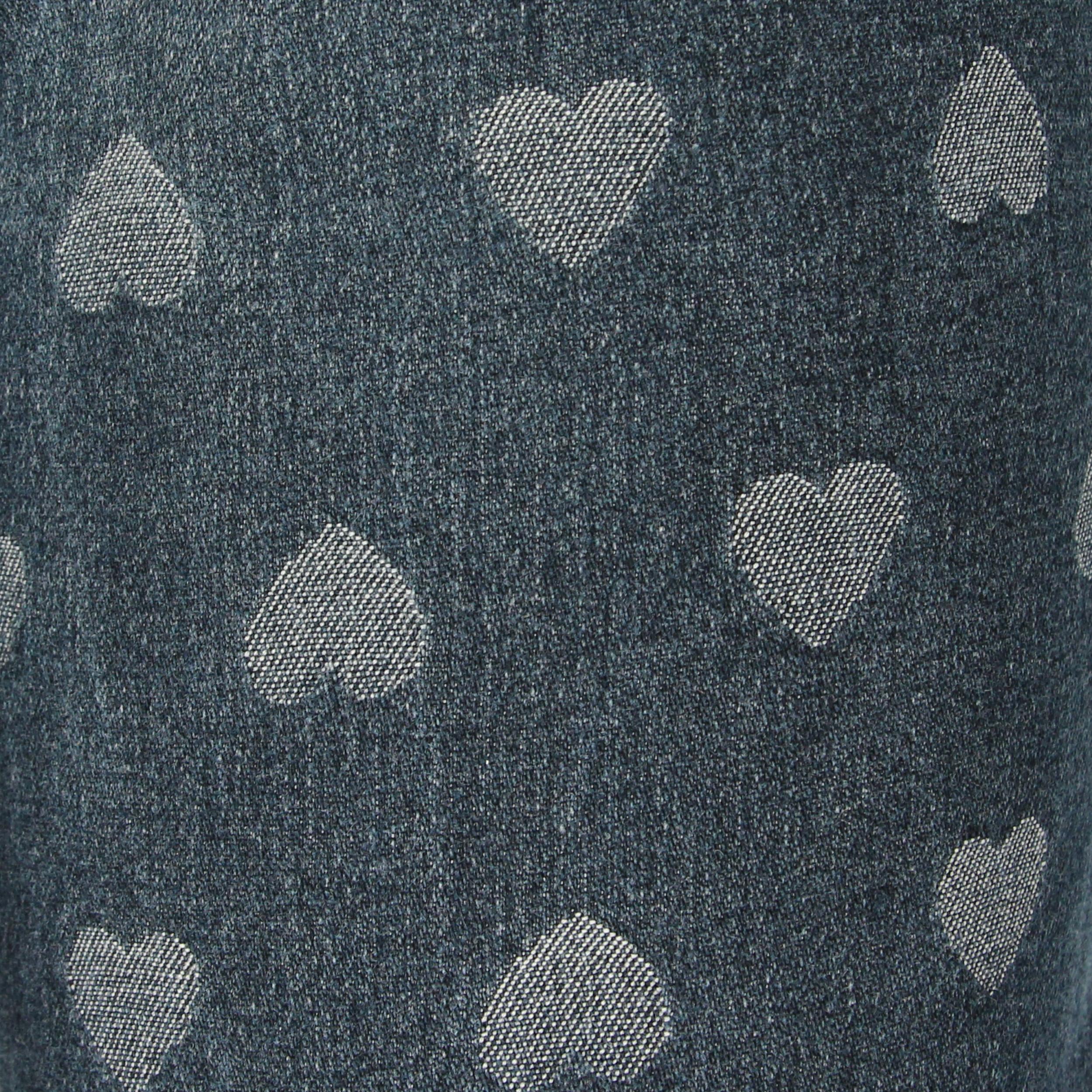 2000s Moschino Heart Pattern Denim Trousers In Good Condition In Lugo (RA), IT