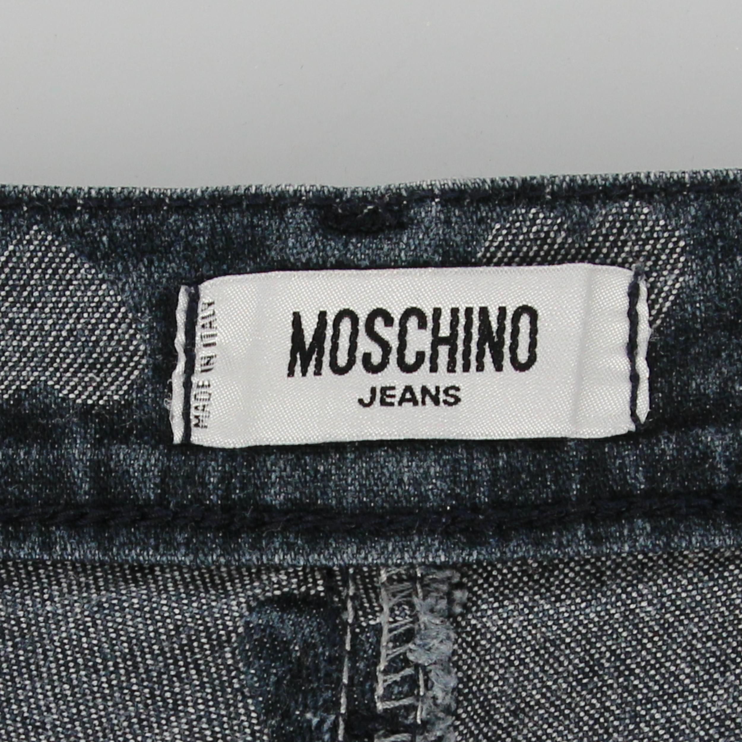 2000s Moschino Heart Pattern Denim Trousers 3