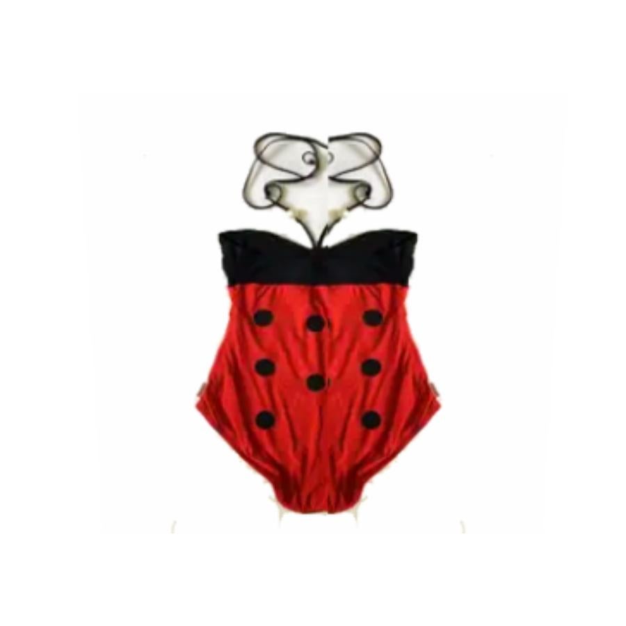 Black 2000s Moschino Ladybird One Piece Swimsuit