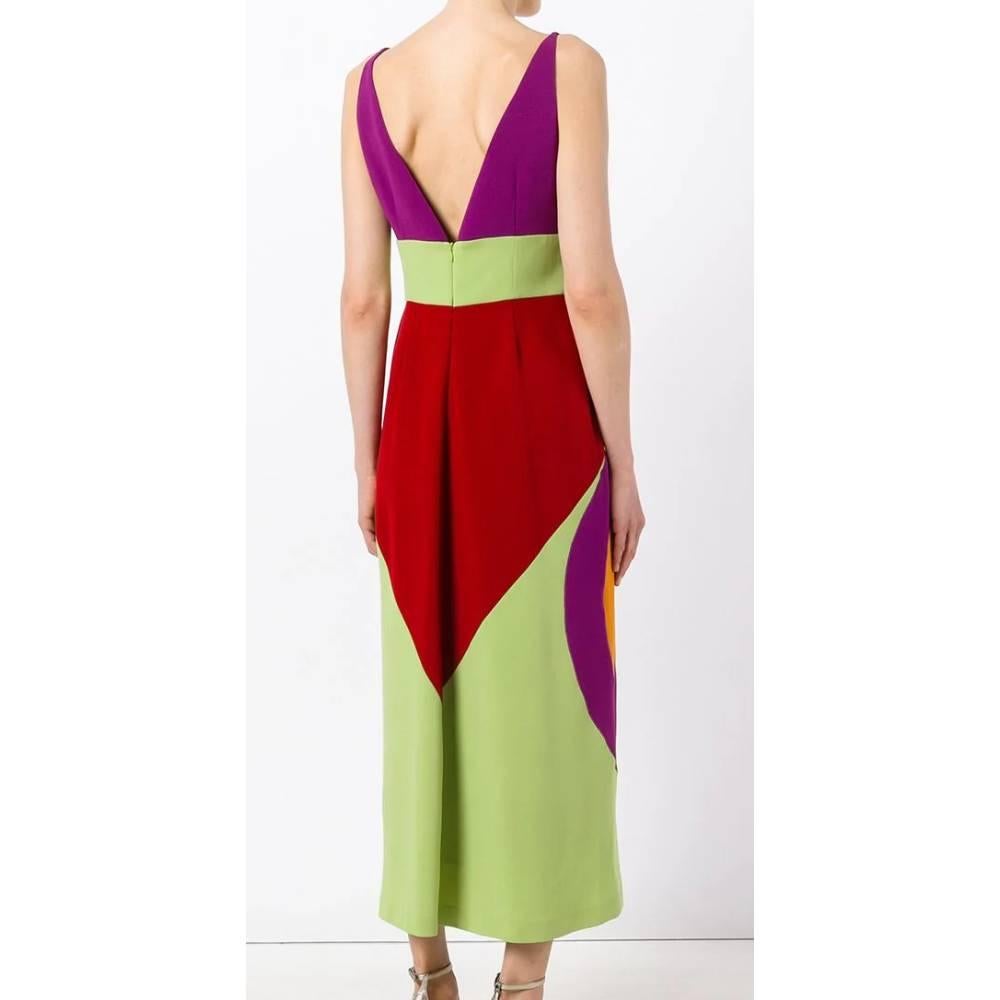 Red 2000s Moschino Multicolor Long Dress