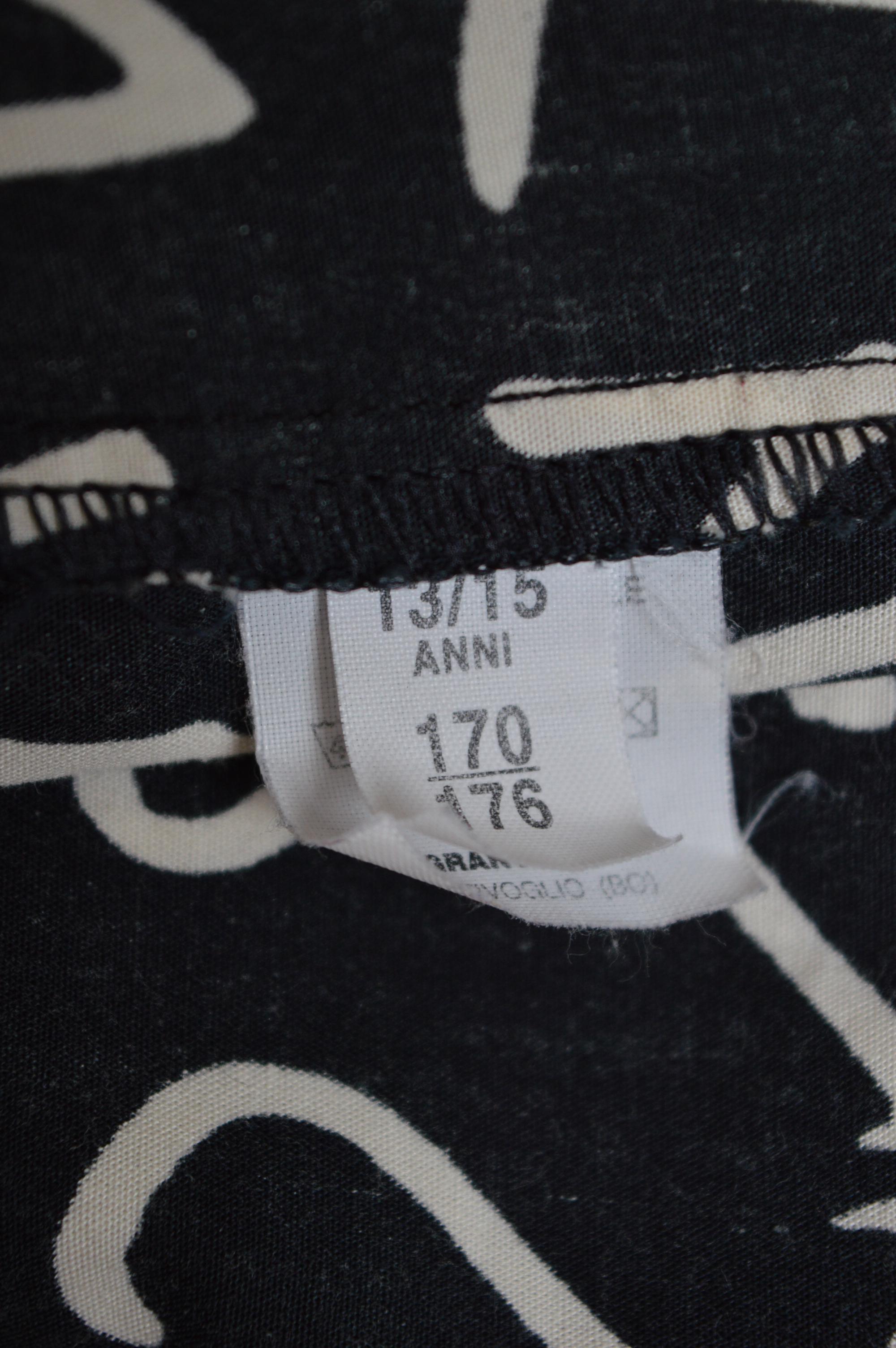 2000's MOSCHINO off key Alphabet print Black Cotton long sleeve pattern Shirt en vente 12