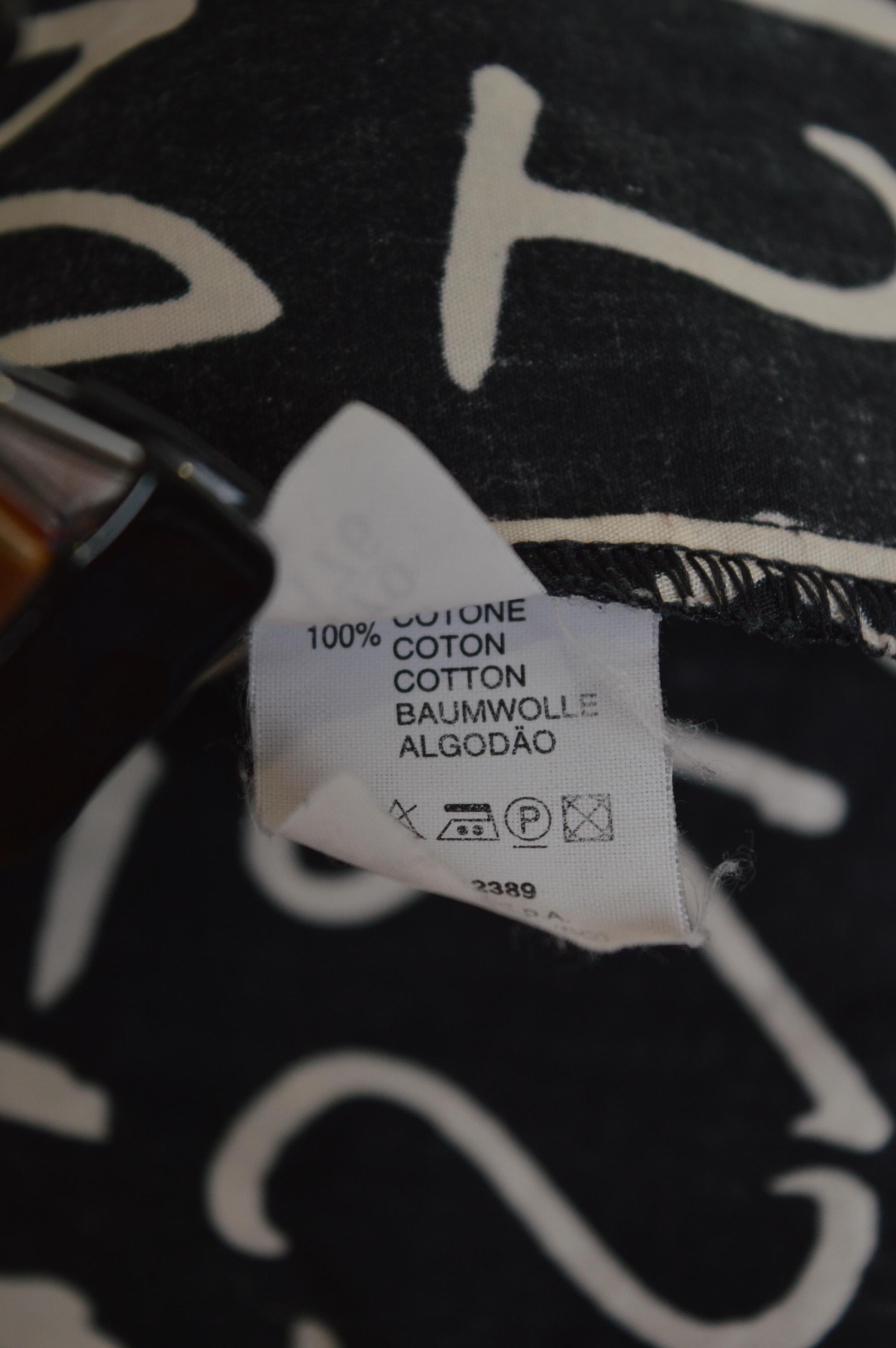 2000's MOSCHINO off key Alphabet print Black Cotton long sleeve pattern Shirt en vente 13