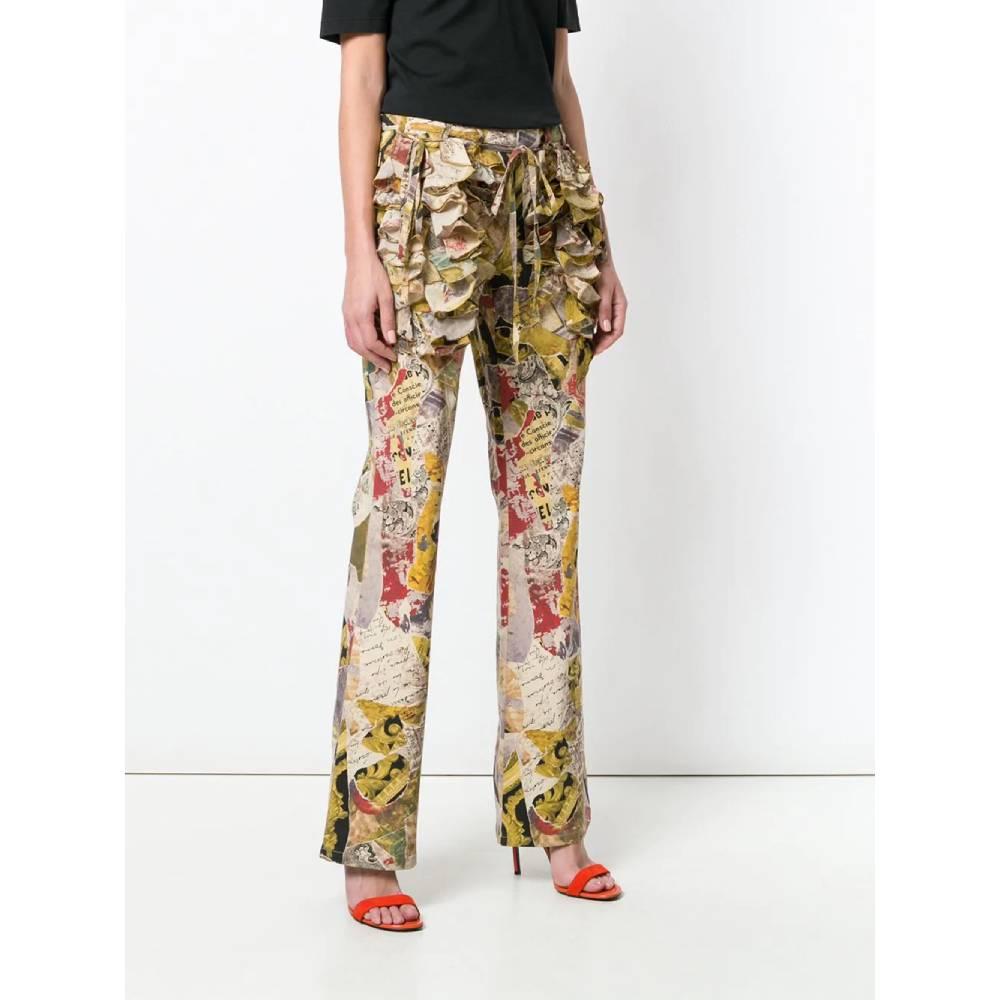 Brown 2000s Moschino Printed Trousers