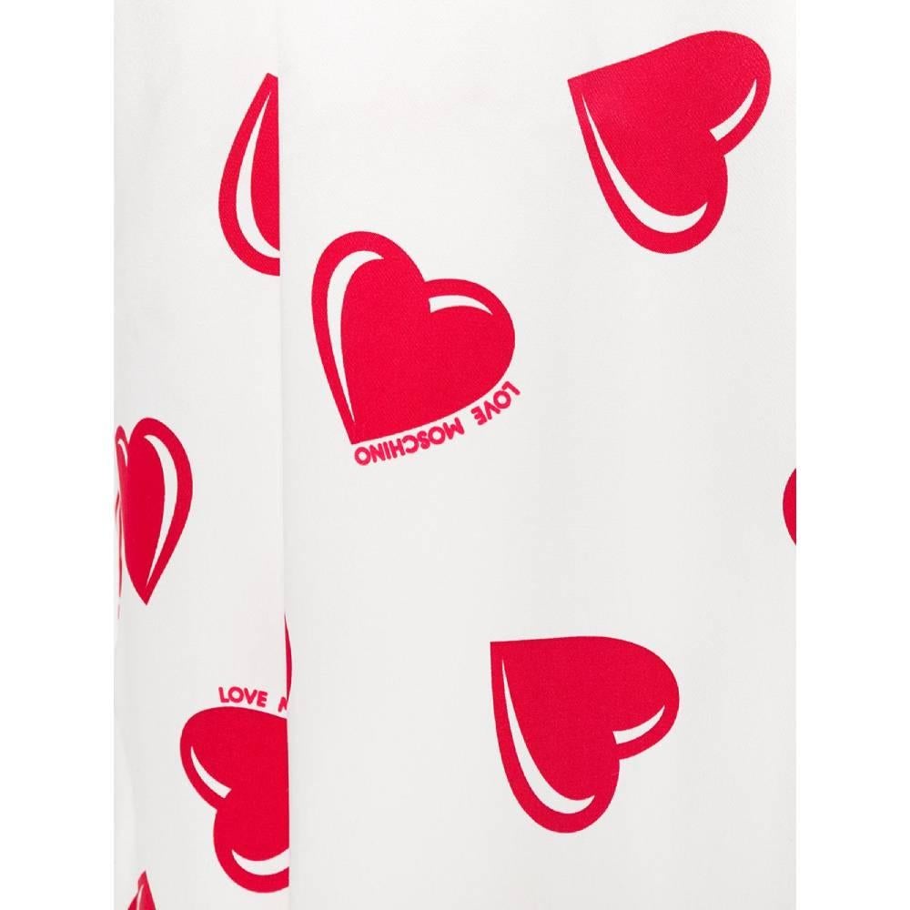 2000s Moschino White Hearts Print Dress In Excellent Condition In Lugo (RA), IT