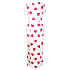 2000s Moschino White Hearts Print Dress