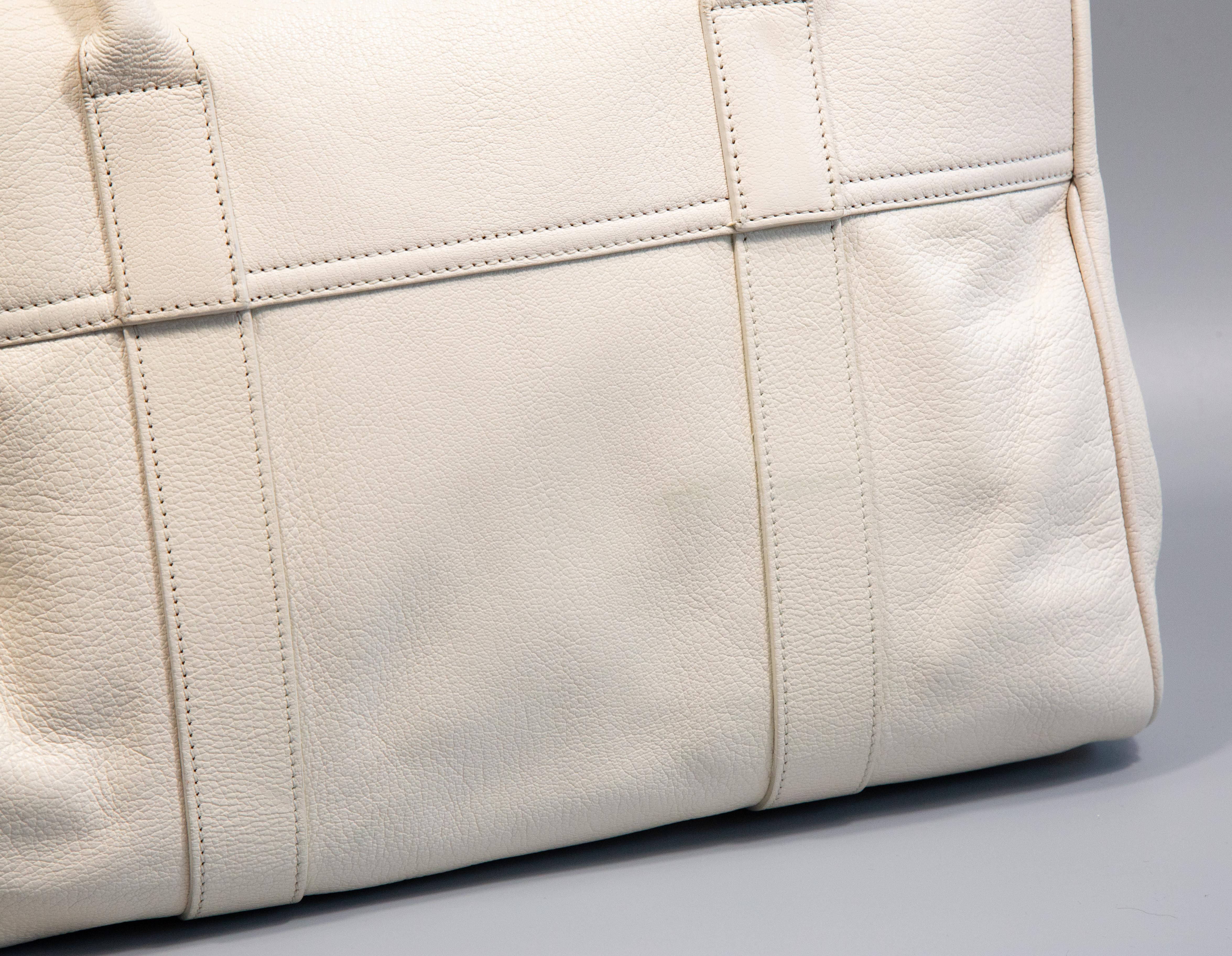 2000s Mulberry Bayswater Handbag in White Leather 10