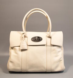 2000er Mulberry Bayswater Handtasche aus weißem Leder