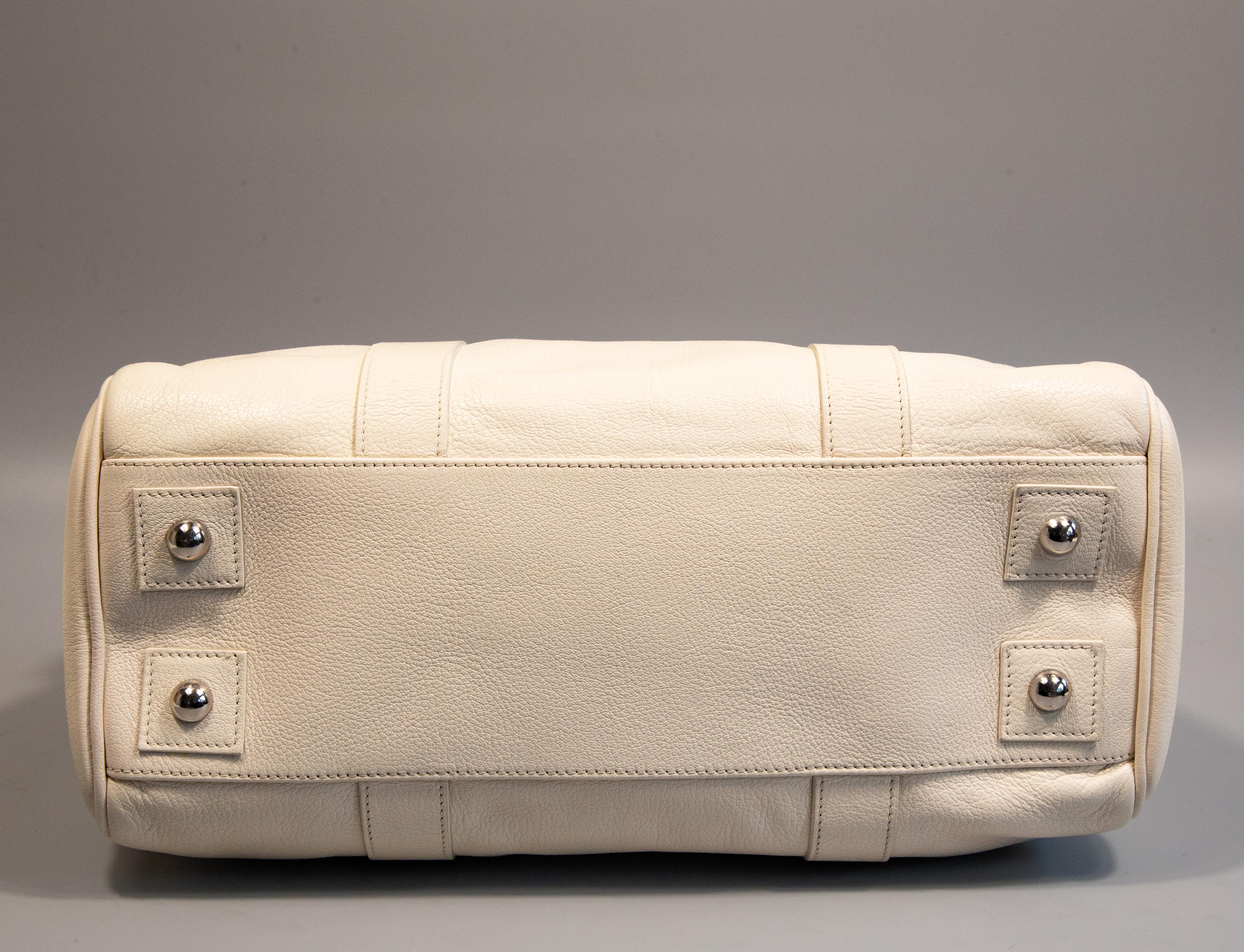 2000s Mulberry Bayswater Handbag in White Leather 2