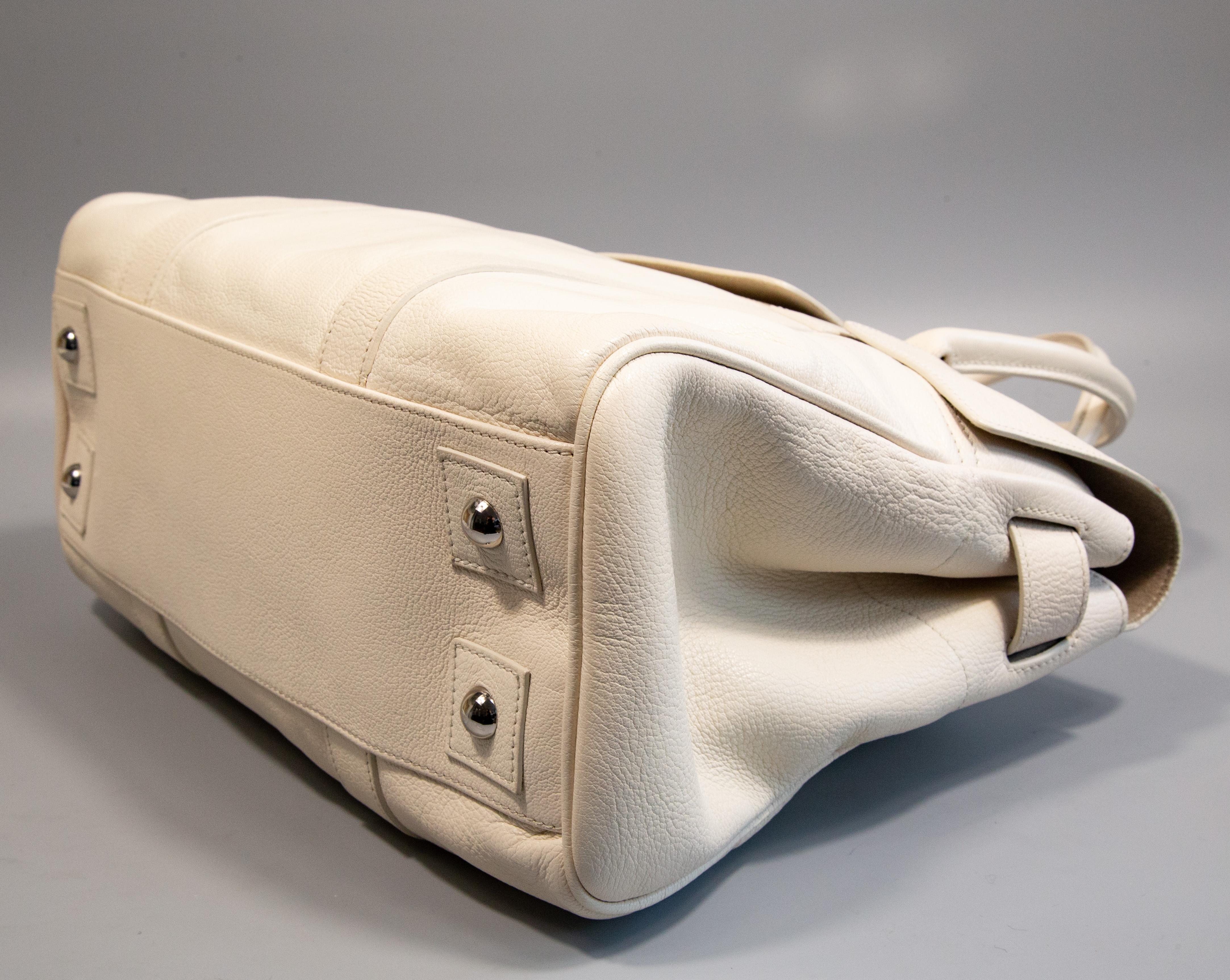 2000s Mulberry Bayswater Handbag in White Leather 4