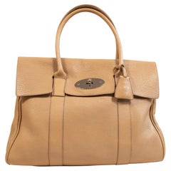 2000er Mulberry Beige Leder Bayswater Top Handle Bag aus Leder