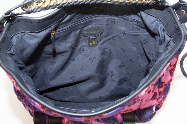 2000s Mulberry Leopard Quilted Denim Alexa Tote Bag For Sale at