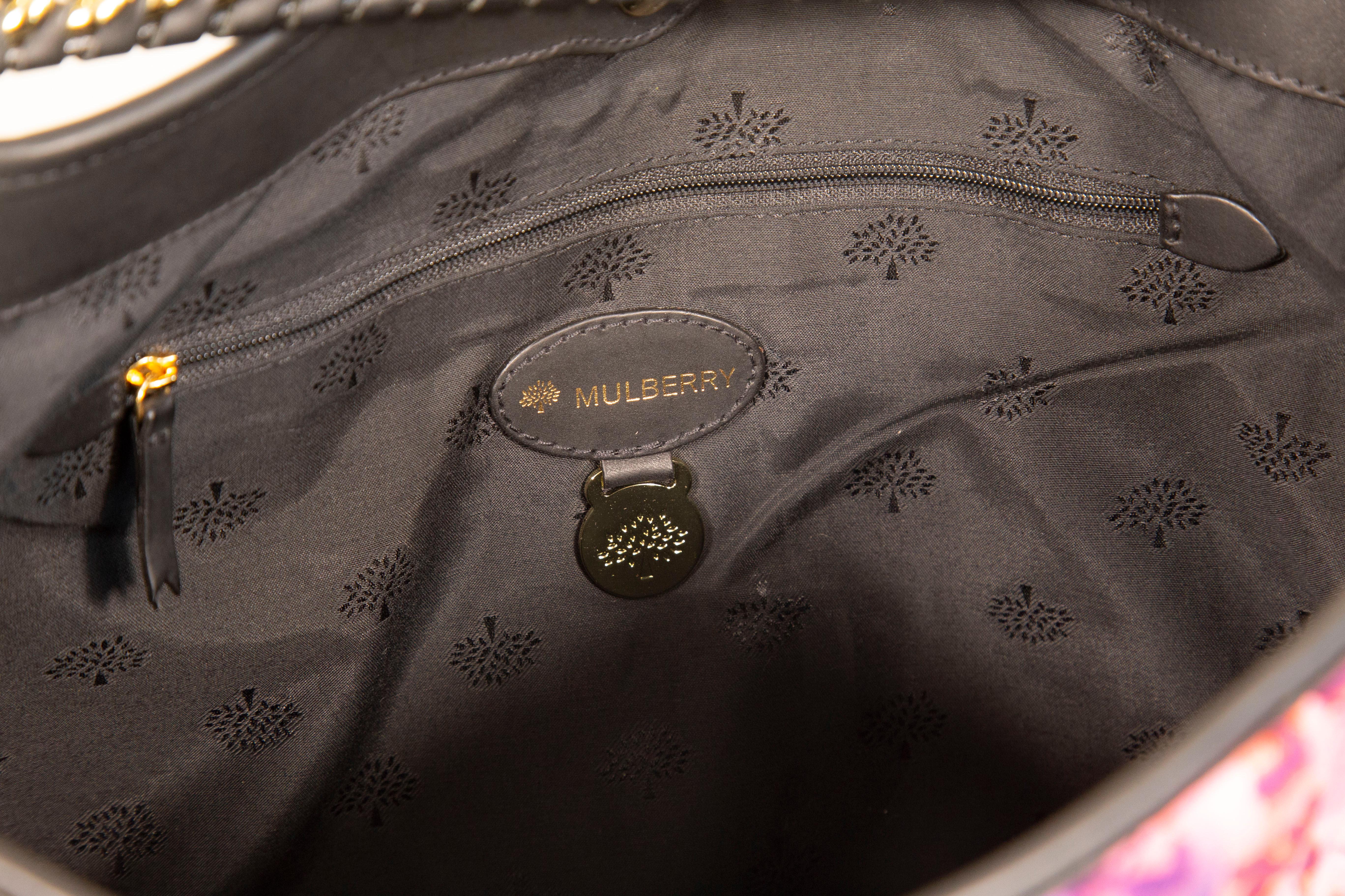 2000s Mulberry Leopard Quilted Denim Alexa Tote Bag For Sale 7